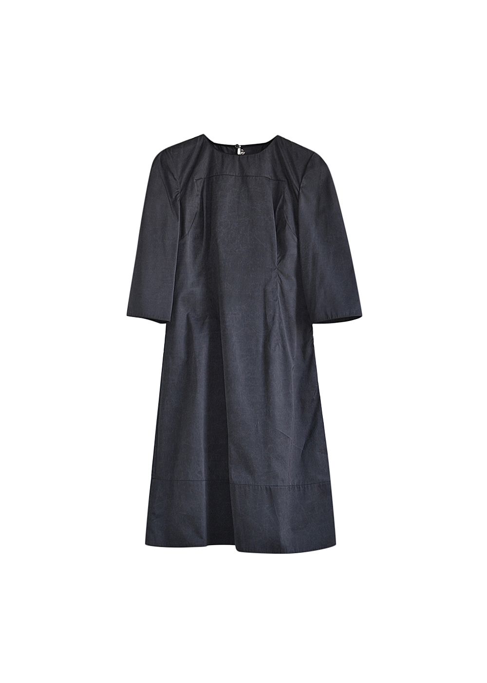 Marni Cropped Sleeve Midi Dress Size XS charcoal silk