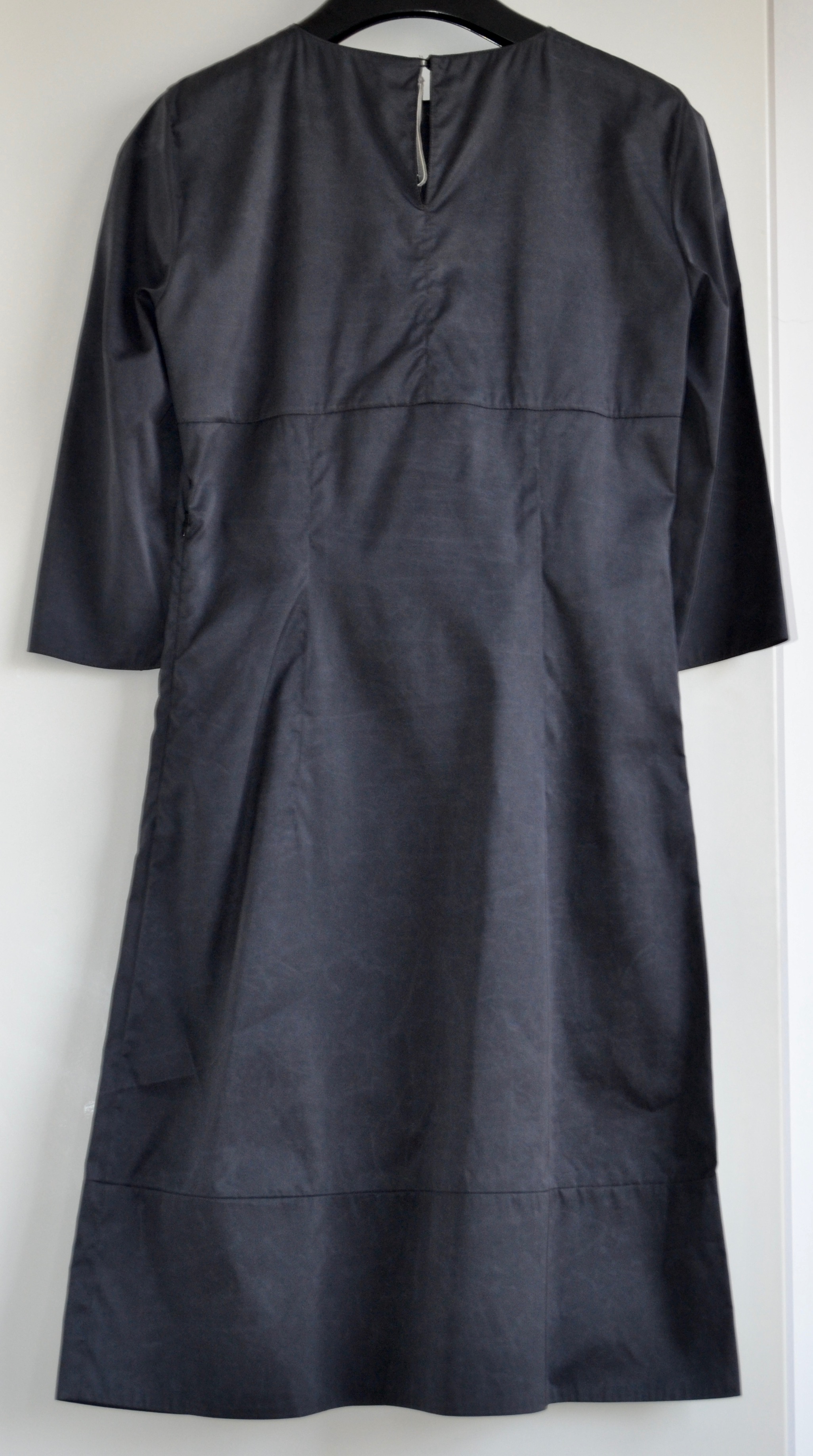 Marni Cropped Sleeve Midi Dress Size XS charcoal silk