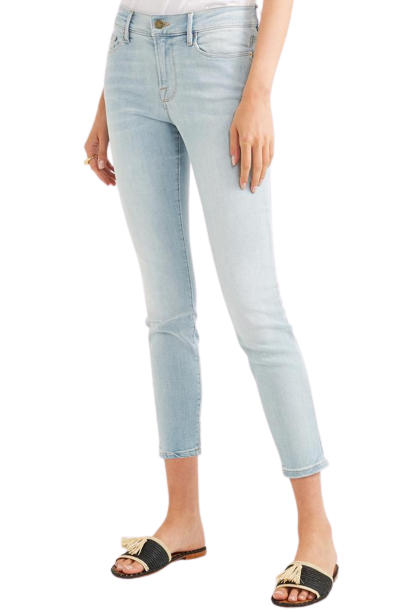 Preowned Frame Light Wash Le skinny Je Jeanne Crop Jeans Size 26/66 Blue cotton