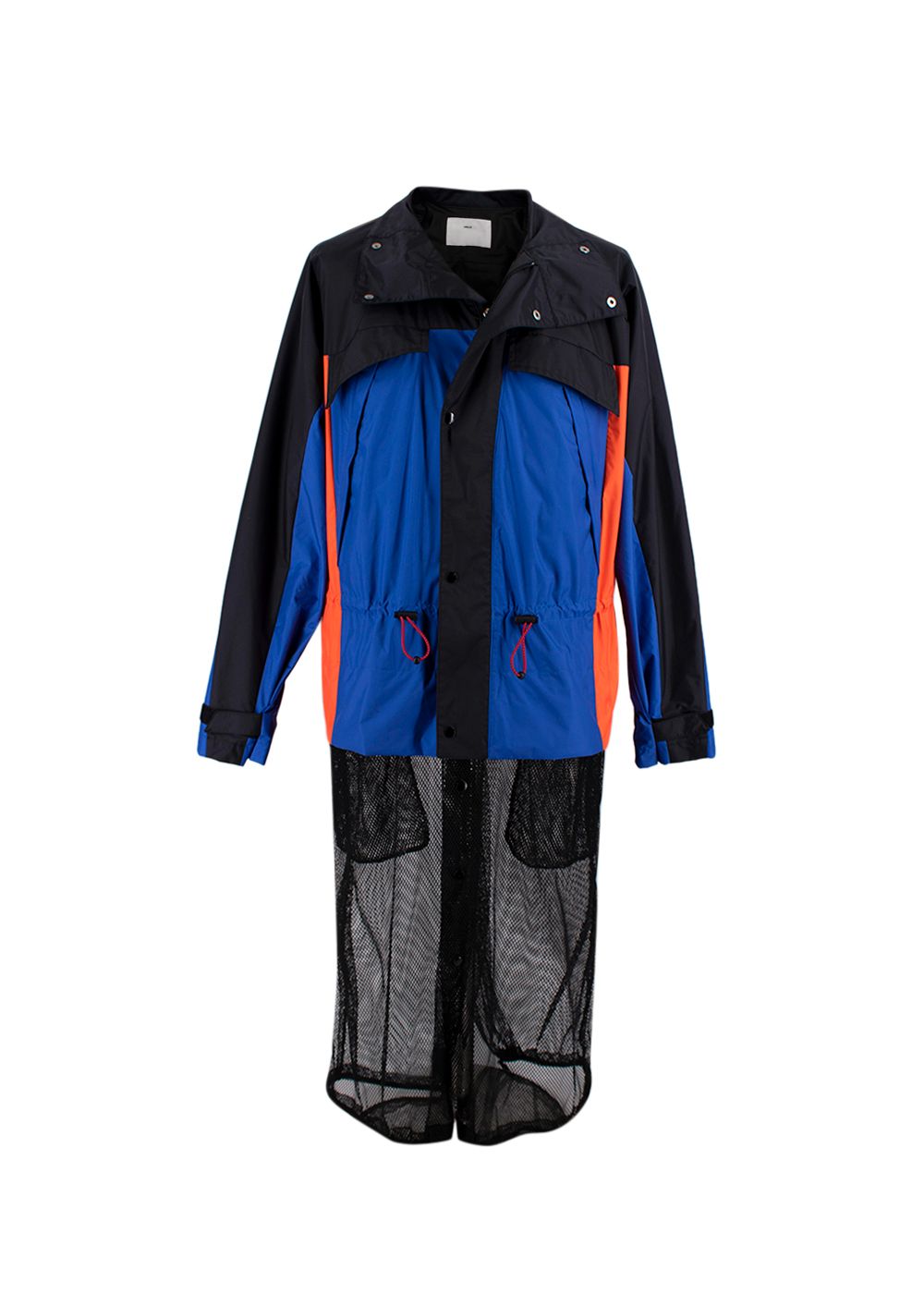 Men's Preowned Toga Virilis Convertible Multicoloured Rain Jacket Size S Blue/Black/Orange synthetic