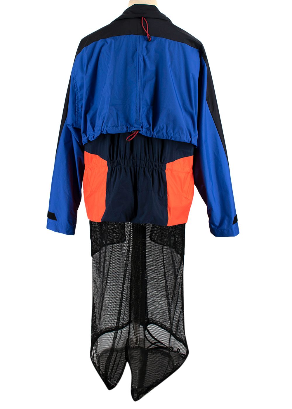 Men's Preowned Toga Virilis Convertible Multicoloured Rain Jacket Size S Blue/Black/Orange synthetic