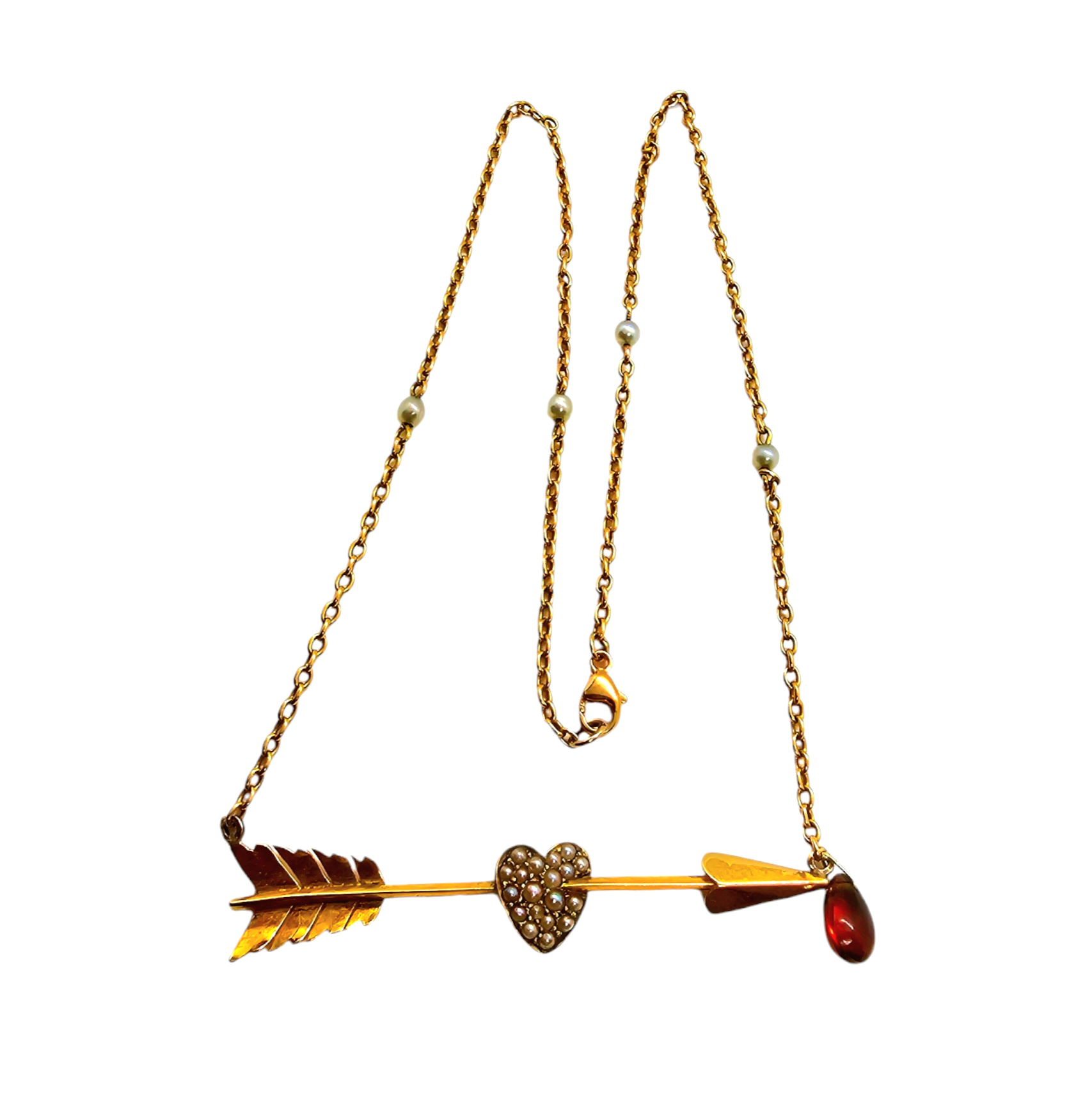 Preowned Bespoke Vintage Arrow Necklace Yellow and rose gold ct gold