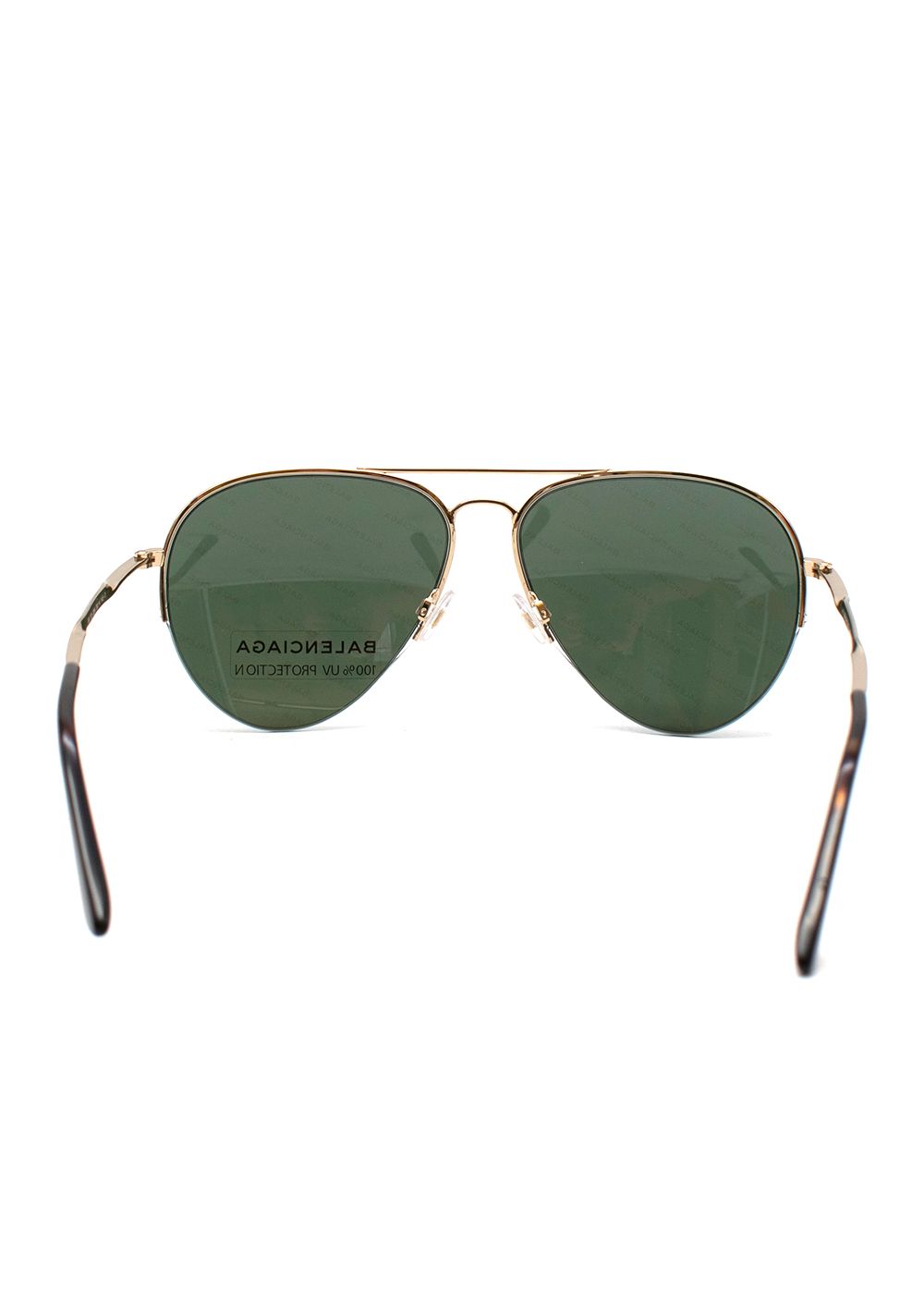 Balenciaga Gold-tone metal logo lens Aviator sunglasses Gold