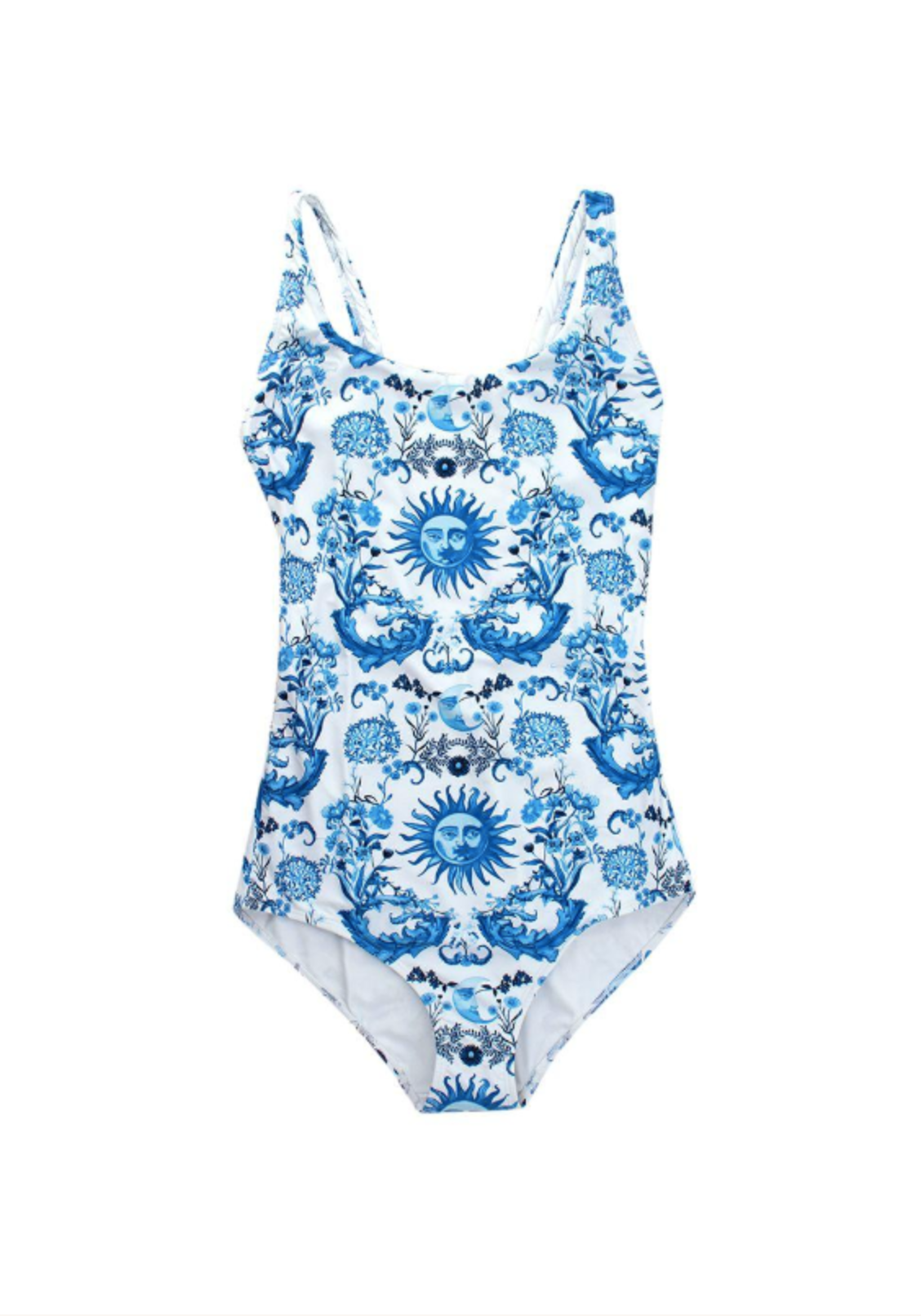 Borgo De Nor x Talia Collins Blue Electra Classic Swimsuit Size S blue, white polyester