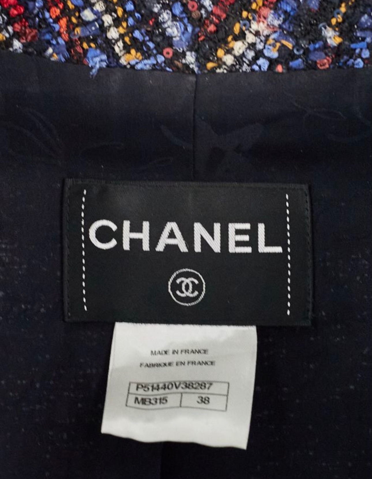 Preowned Chanel Multicoloured Single Breasted Tweed Blazer Size S multi