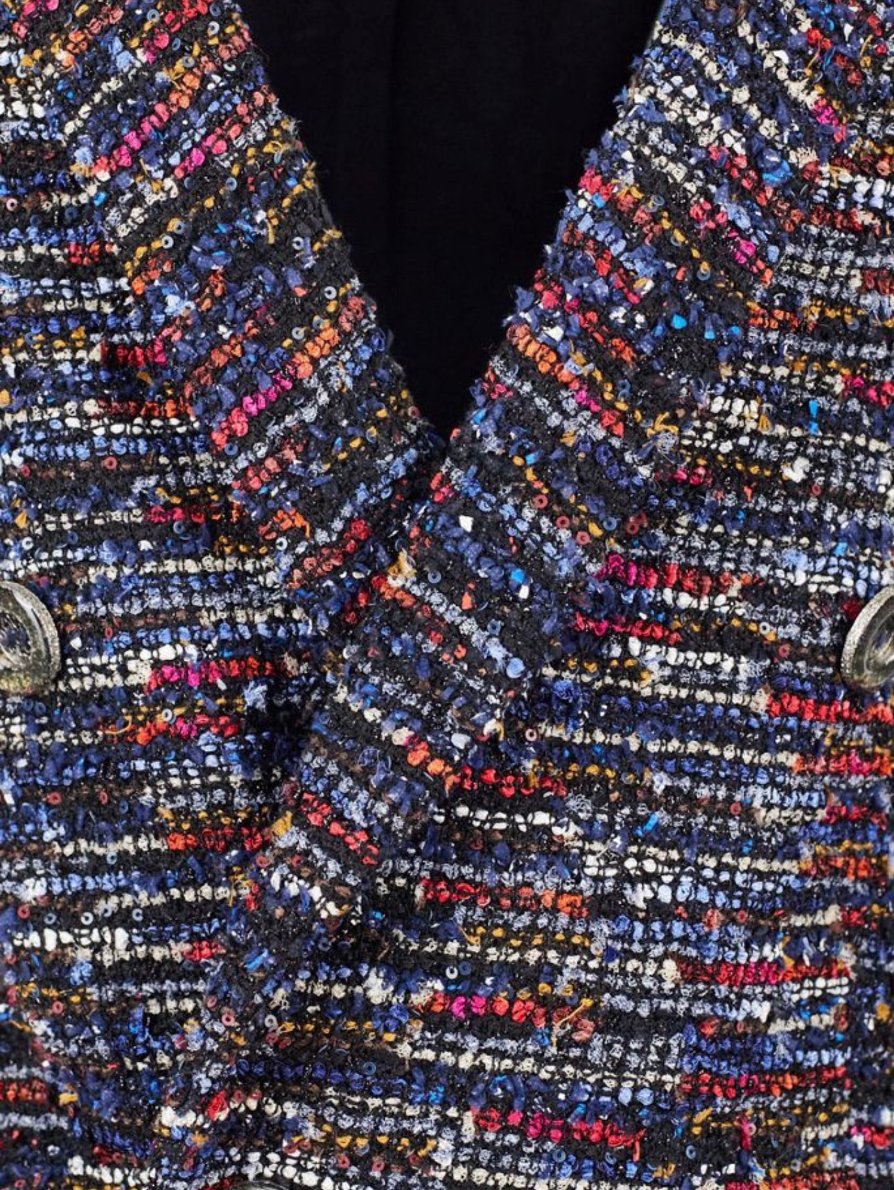 Preowned Chanel Multicoloured Single Breasted Tweed Blazer Size S multi