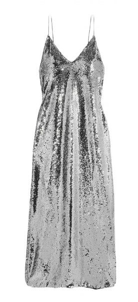 Stella McCartney Silver Sequin Midi Slip Dress Size M