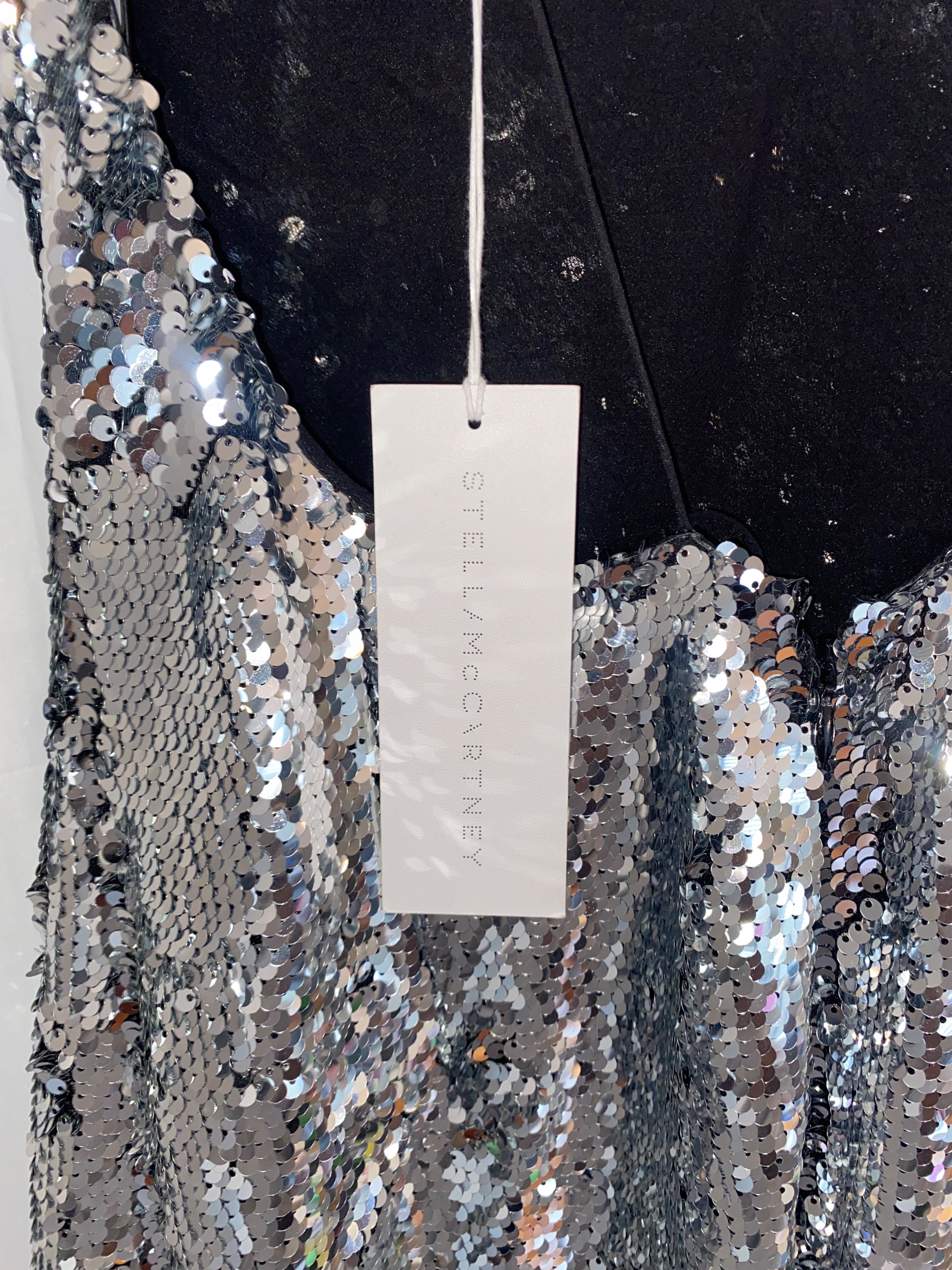 Stella McCartney Silver Sequin Midi Slip Dress Size M