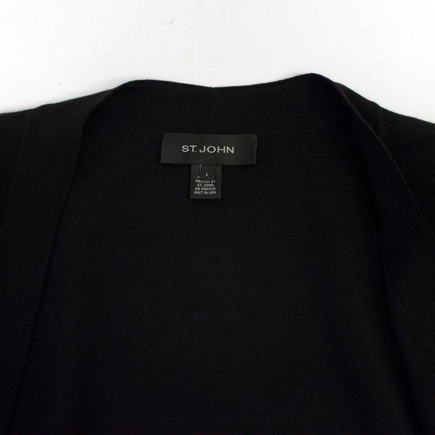 Preowned St John Black Wool Dress  Black Bolero Jacket Size S