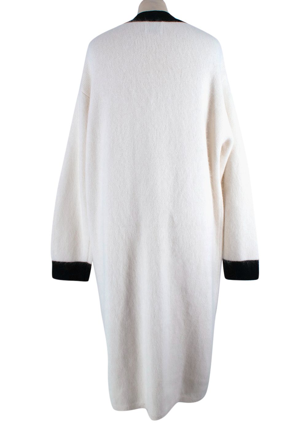 Choice Cream Longline Cashmere-blend Cardigan Size S cream / black cashmere