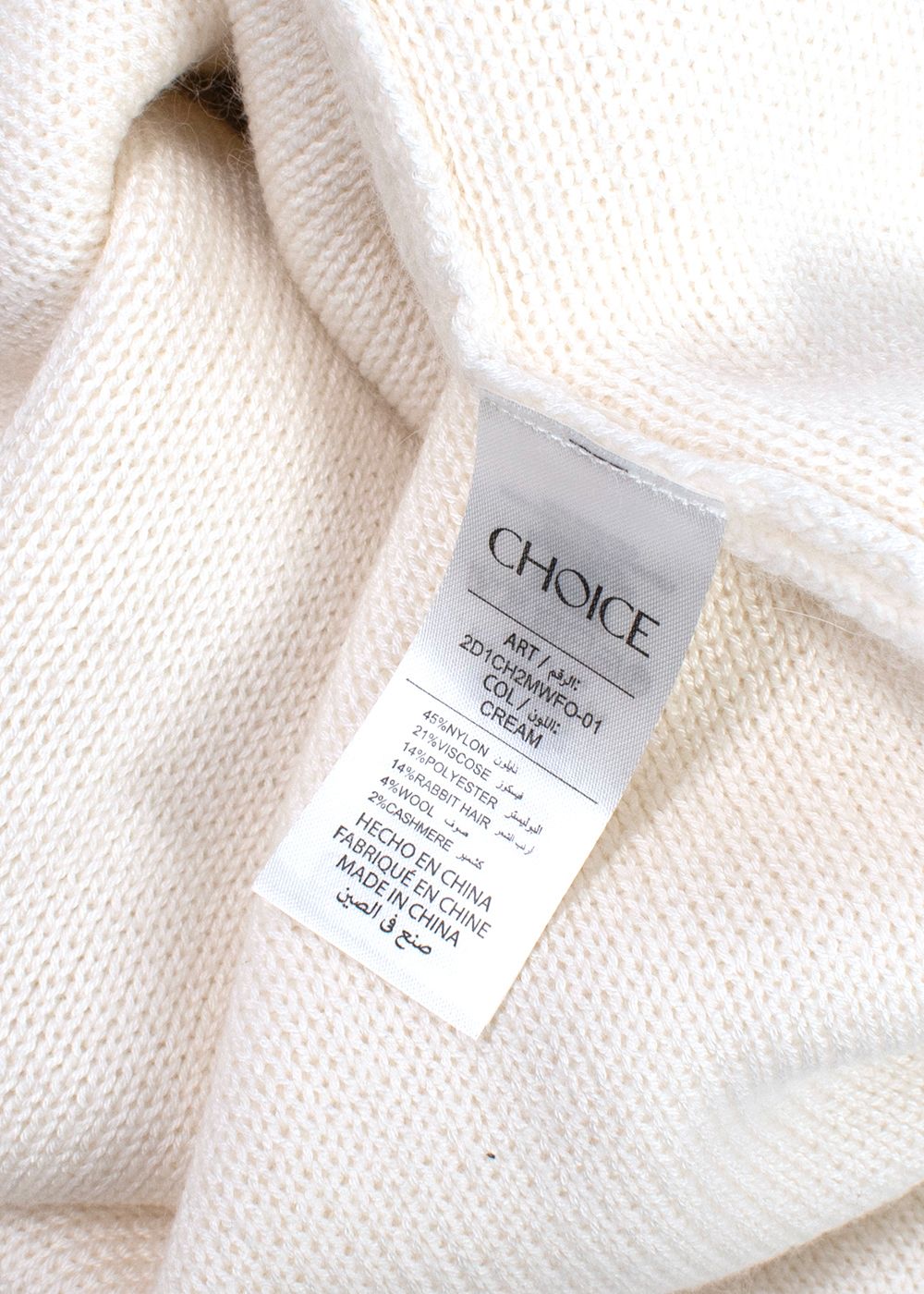 Choice Cream Longline Cashmere-blend Cardigan Size S cream / black cashmere