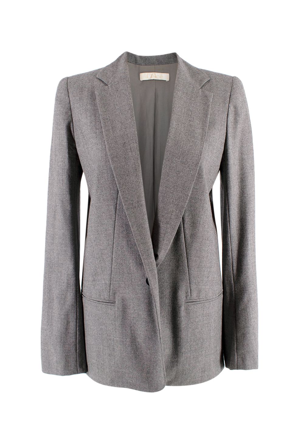 Chloe Grey Single Breasted Wool Blazer Size XS