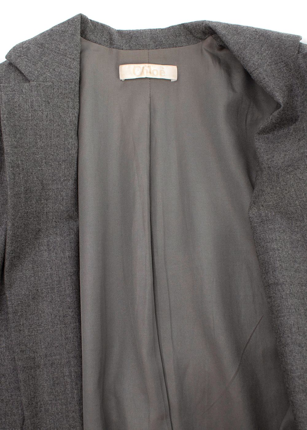 Chloe Grey Single Breasted Wool Blazer Size XS