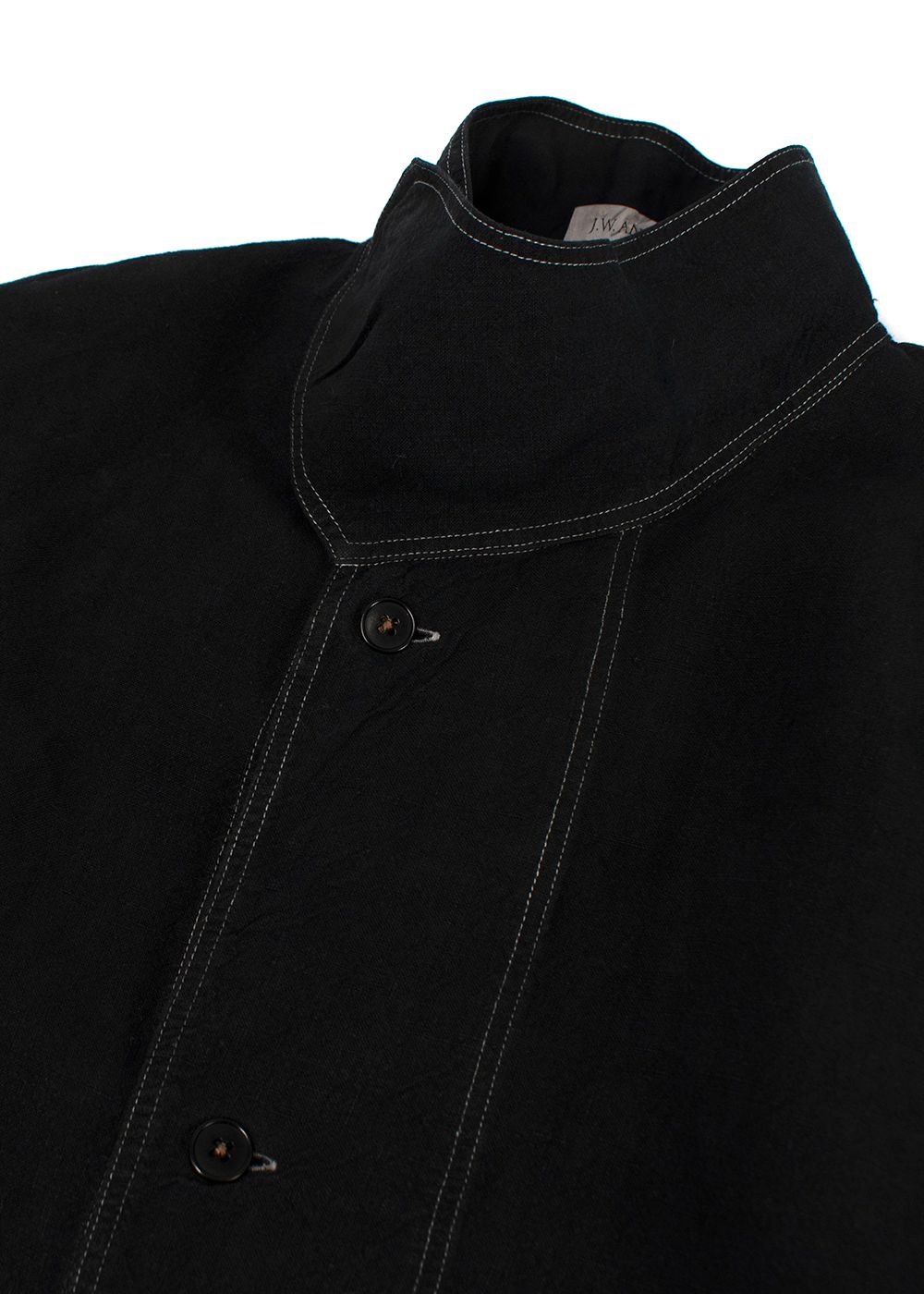 Men's Preowned JW Anderson Black Contrast Stitch Shirt Size M linen