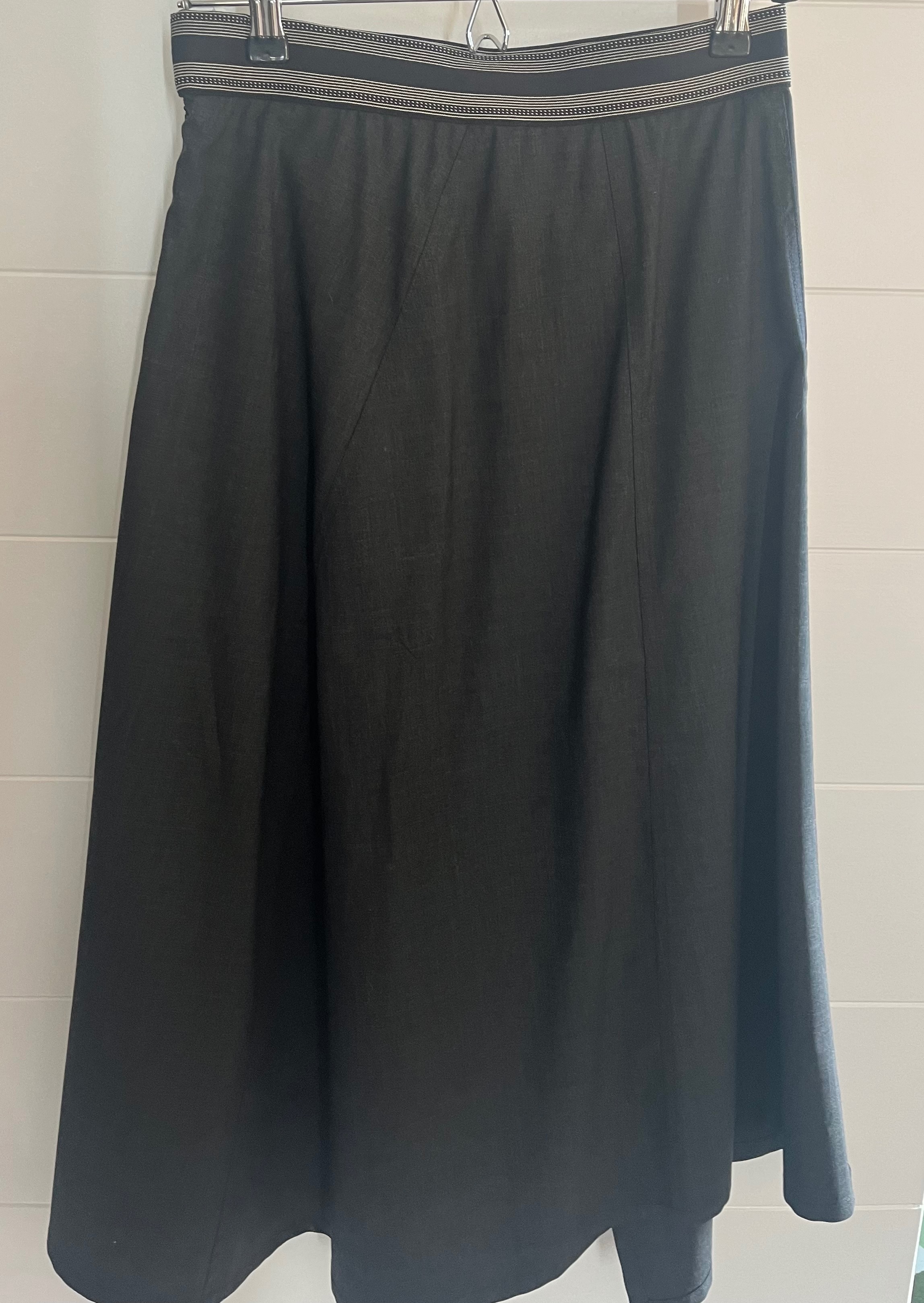 Loewe Black Asymmetric Wool Skirt Size XS Grey