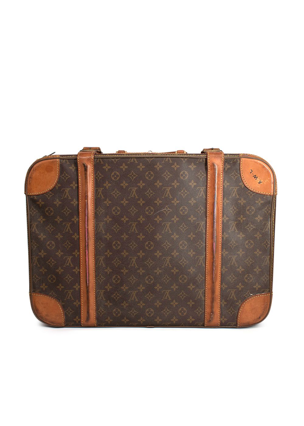 Preowned Louis Vuitton Vintage Brown Monogram Stratos Suitcase leather