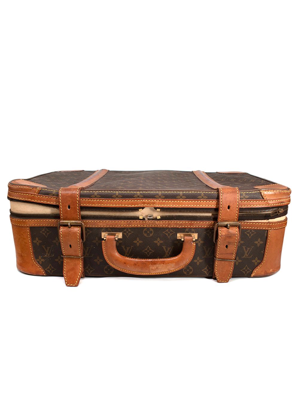 Preowned Louis Vuitton Vintage Brown Monogram Stratos Suitcase leather