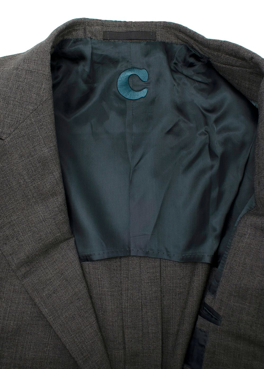 Men's Preowned Caruso Grey Double Breasted Suit Size XL cupro