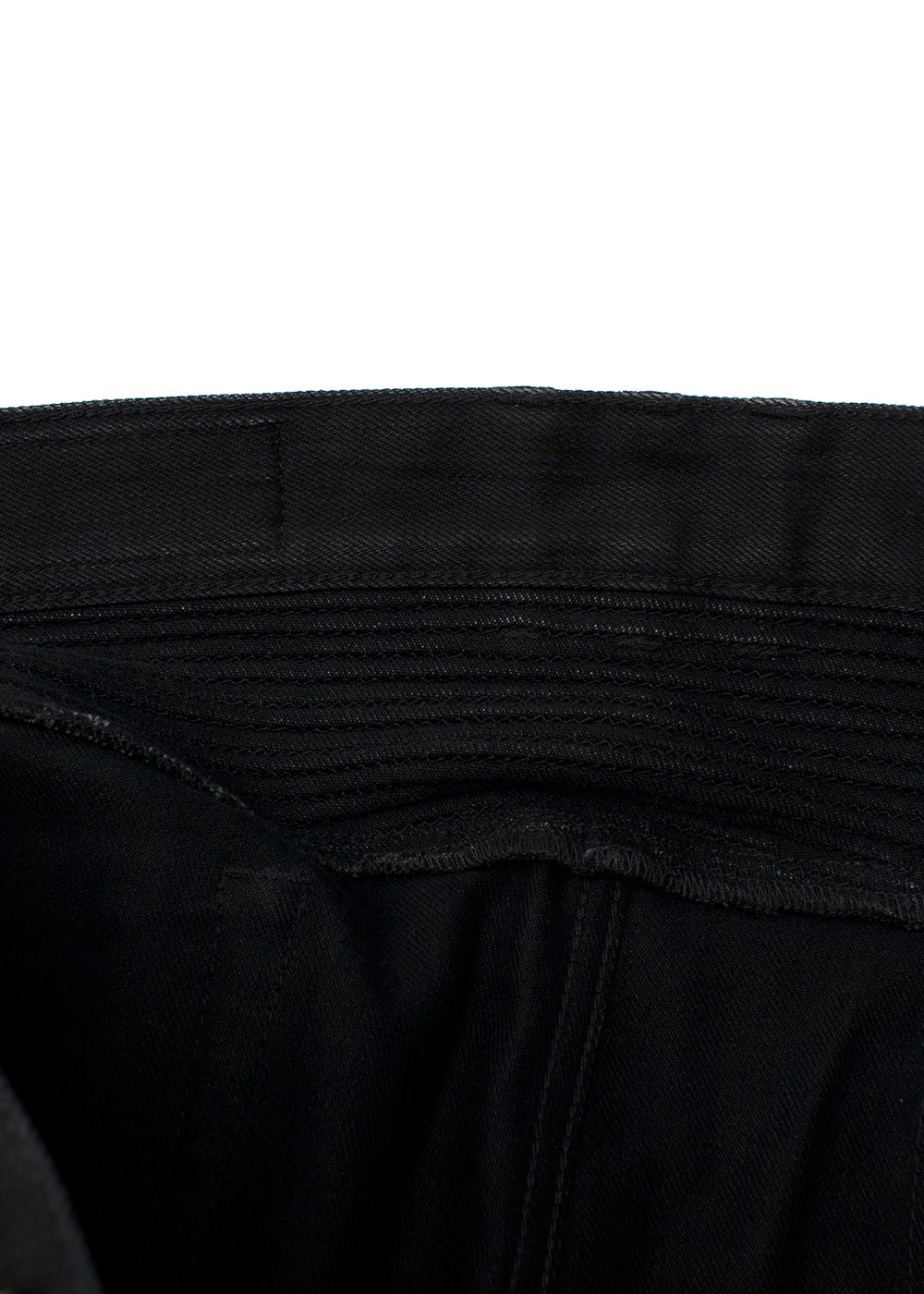 Men's Preowned Balmain Black Distressed Biker Jeans Size S cotton