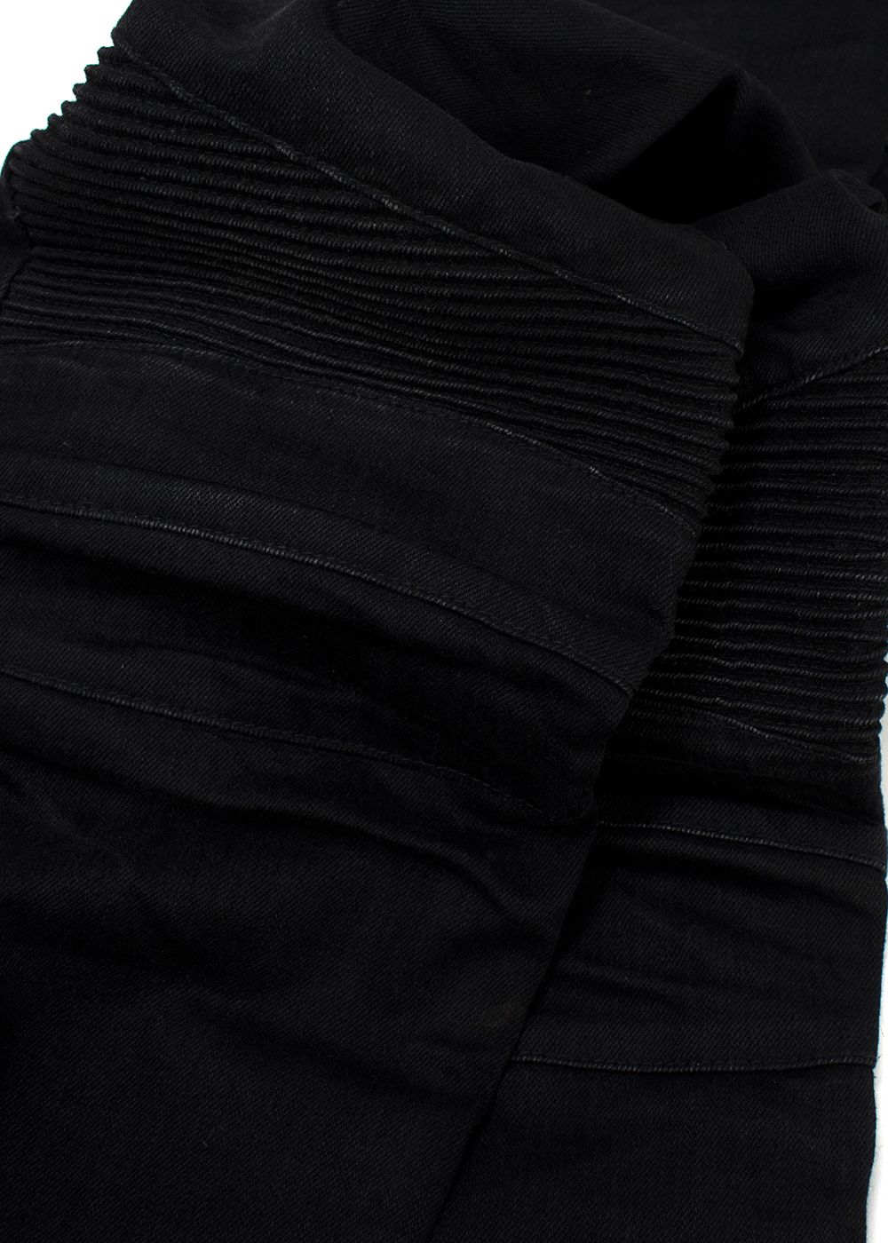 Men's Preowned Balmain Black Distressed Biker Jeans Size S cotton