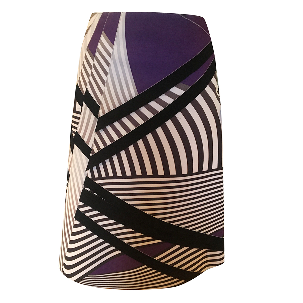 Preowned Bottega Veneta Geometric Print Skirt Size XS Pink mixed