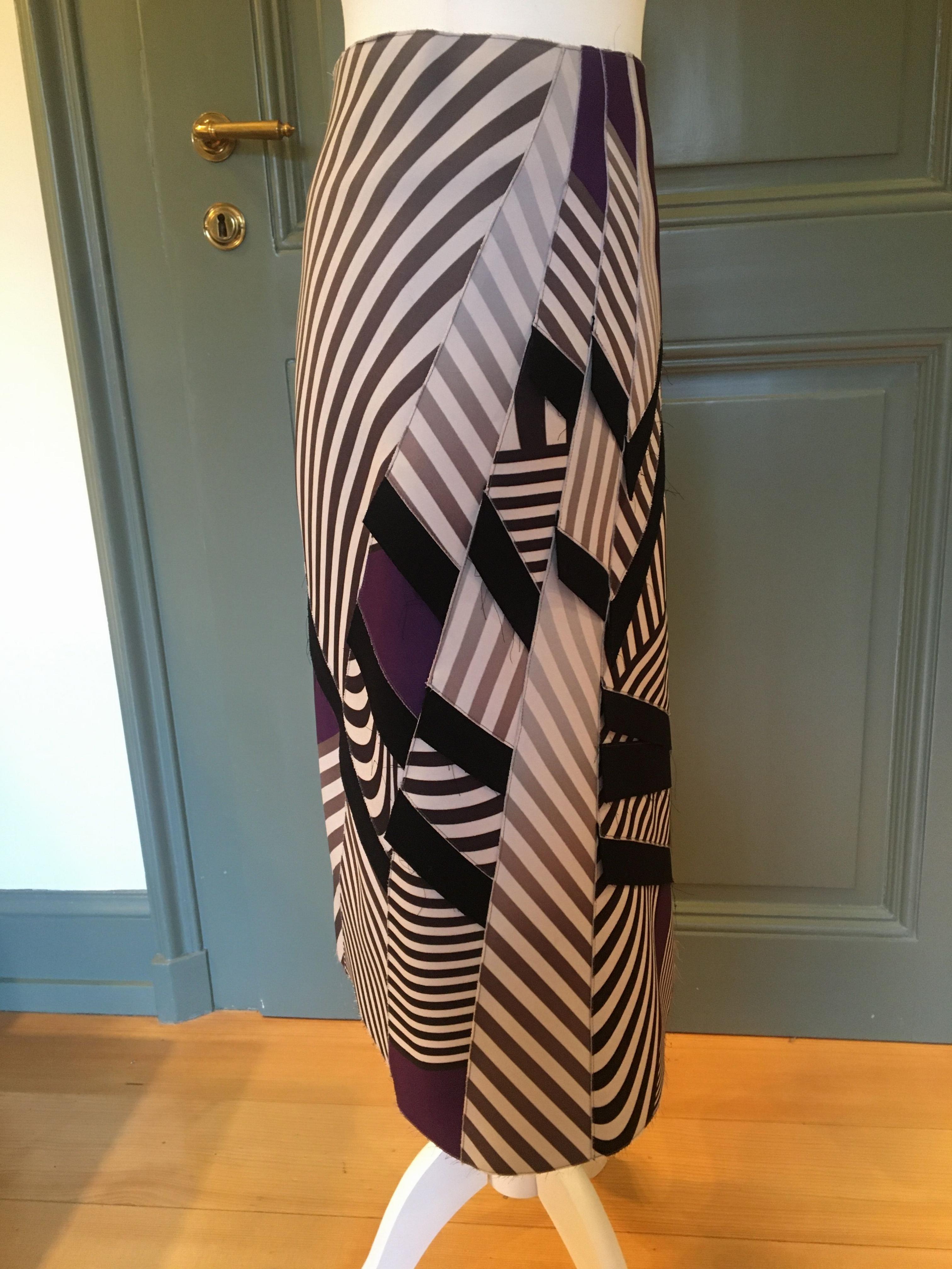 Preowned Bottega Veneta Geometric Print Skirt Size XS Pink mixed