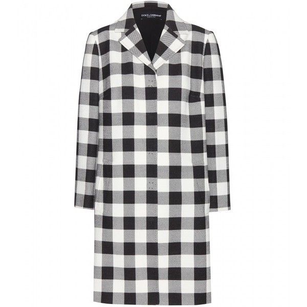 Preowned Dolce  Gabbana Black  white oversize gingham coat Size S Black/Ecru cotton