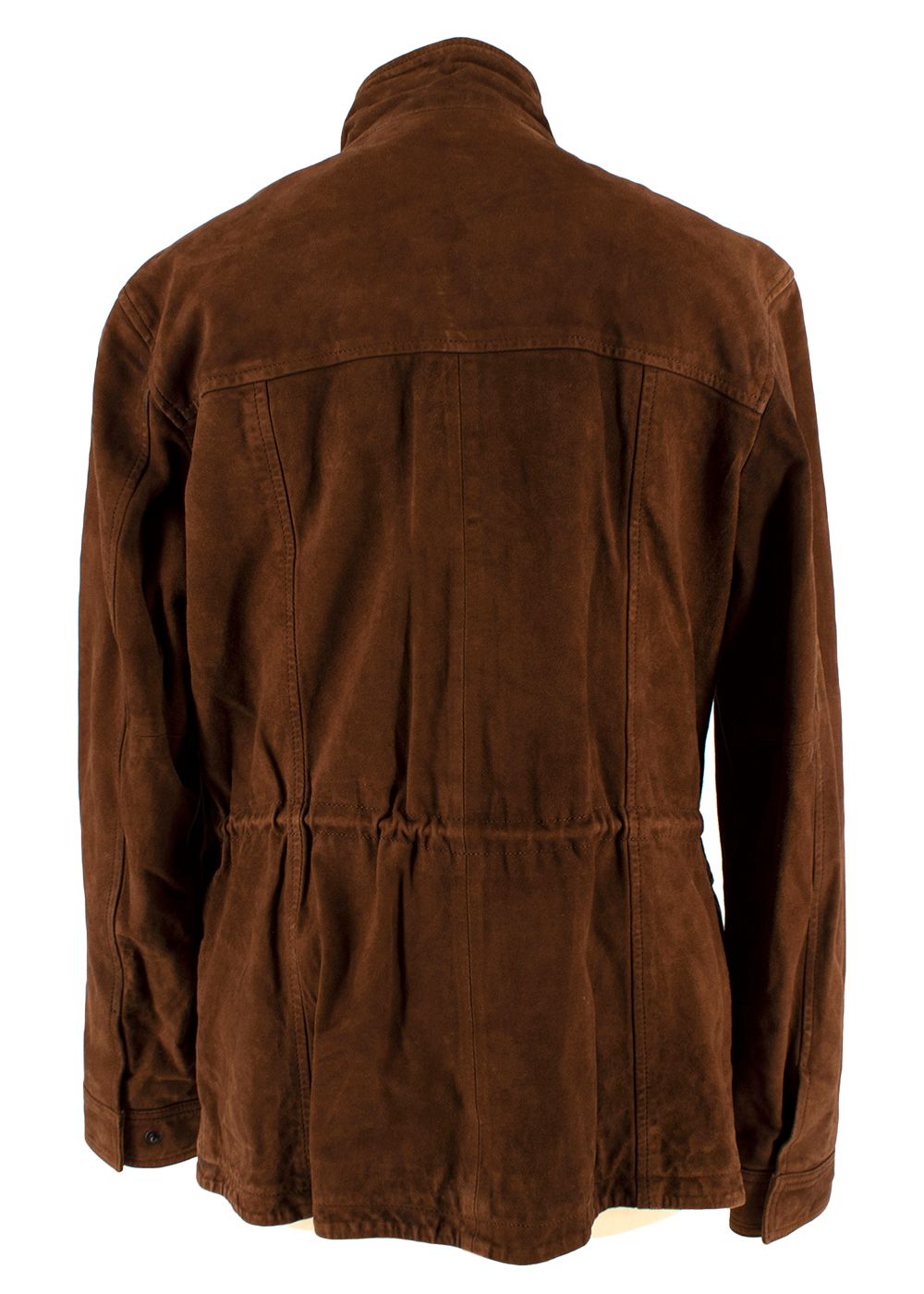 Preowned Brown Suede Jacket Size S leather