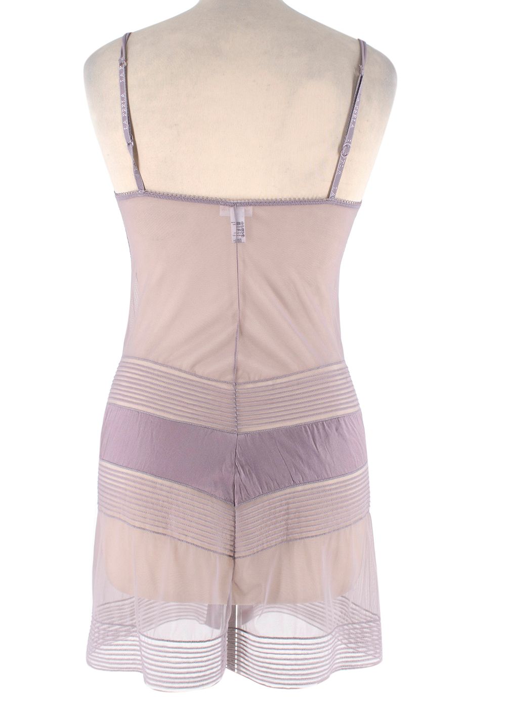 Preowned Lilac Mesh Button Down Sheer Slip Dress Size S nylon