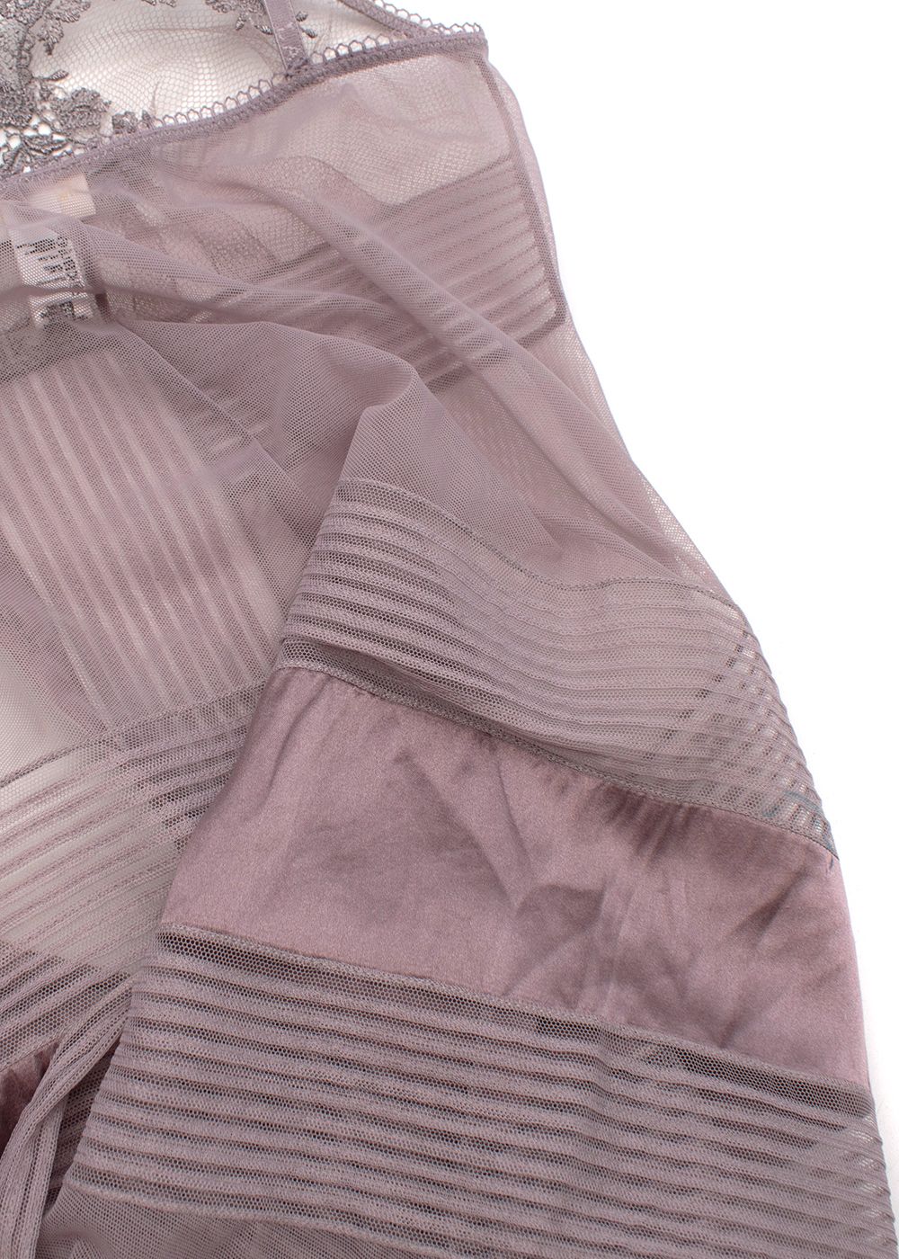 Preowned Lilac Mesh Button Down Sheer Slip Dress Size S nylon