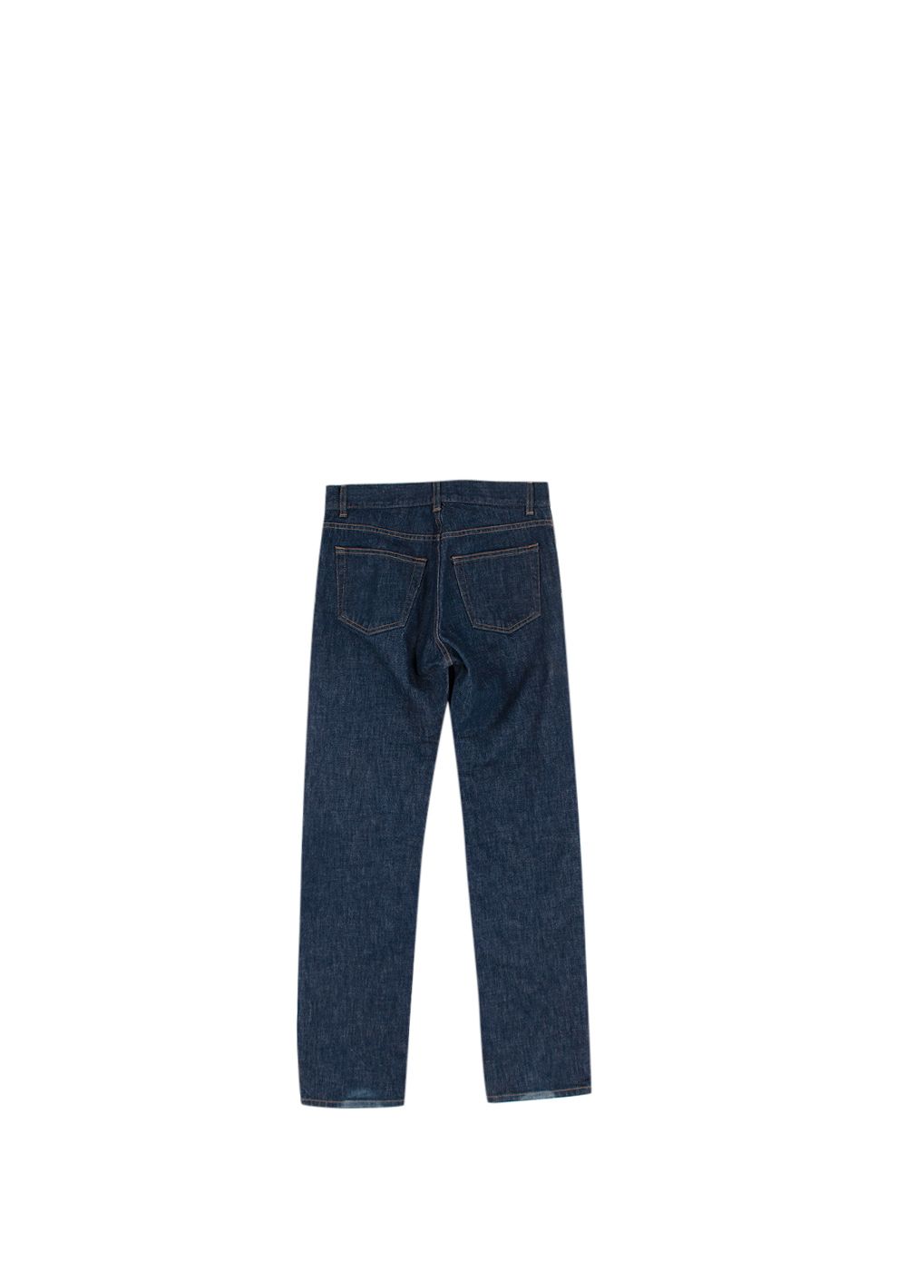 Preowned Helmut Lang Dark Blue Straight Leg Jeans With Metallic Stitching Size M Denim cotton