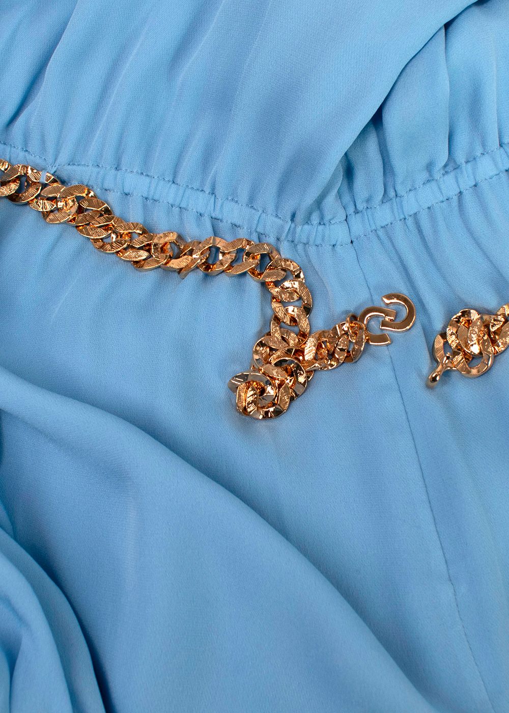 StJohn Blue Silk Chain Gown Size S