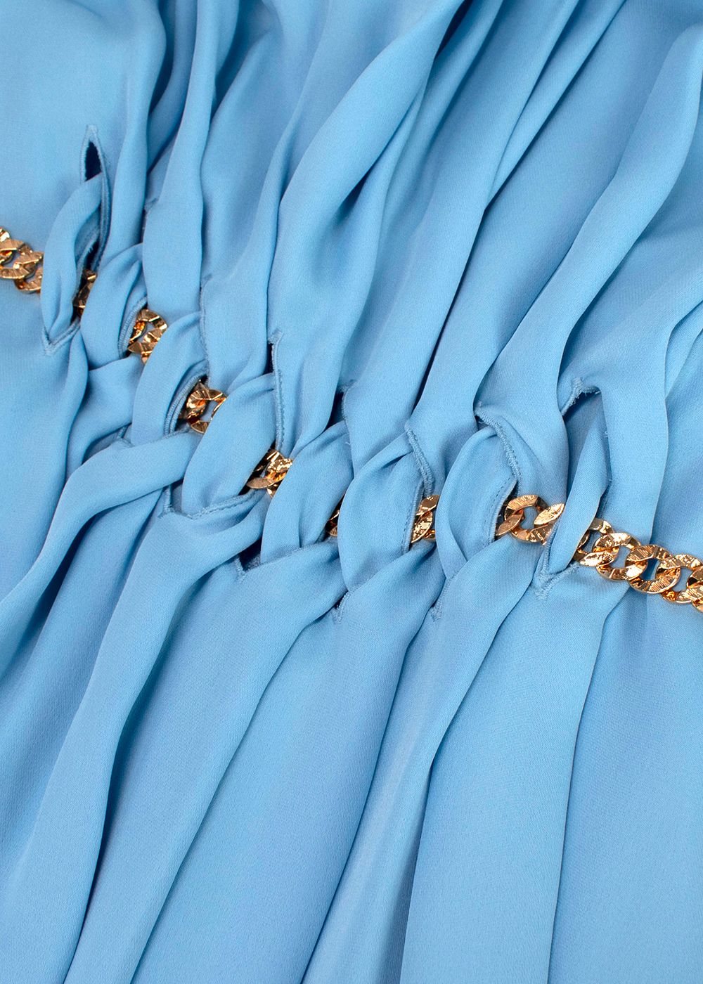 StJohn Blue Silk Chain Gown Size S