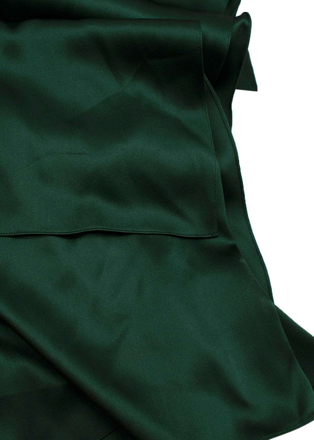 Preowned Rosetta Getty Emerald Silk Low Back Gown Size XS emerald green dark green