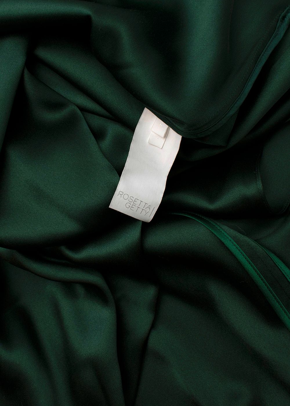 Preowned Rosetta Getty Emerald Silk Low Back Gown Size XS emerald green dark green