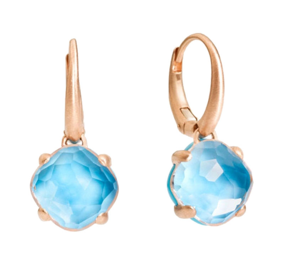 Pomellato Green Rock Crystal 18kt Pink Gold Capri Earrings