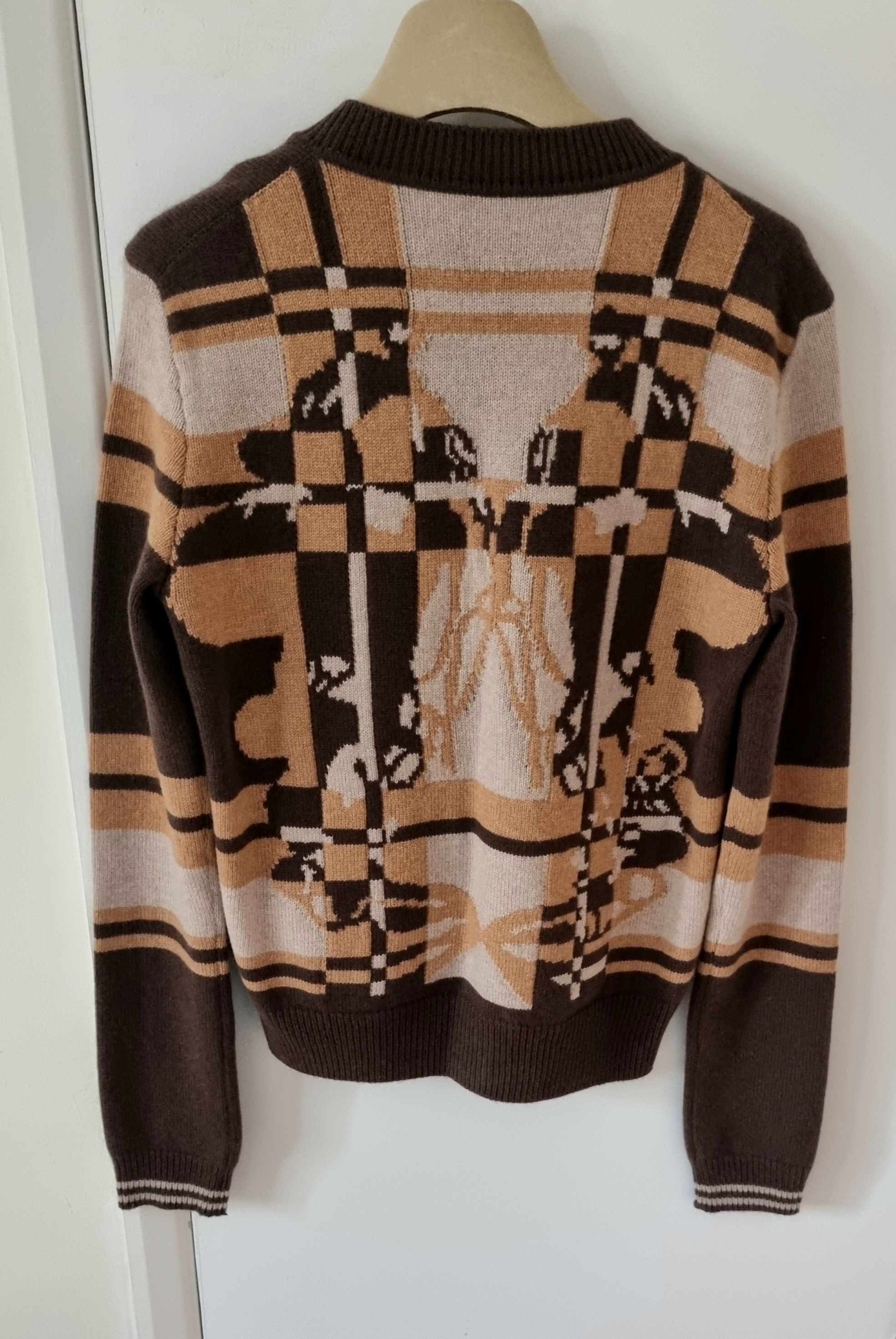 Hermes Brown Art de Vivre Cashmere Cardigan Size XS