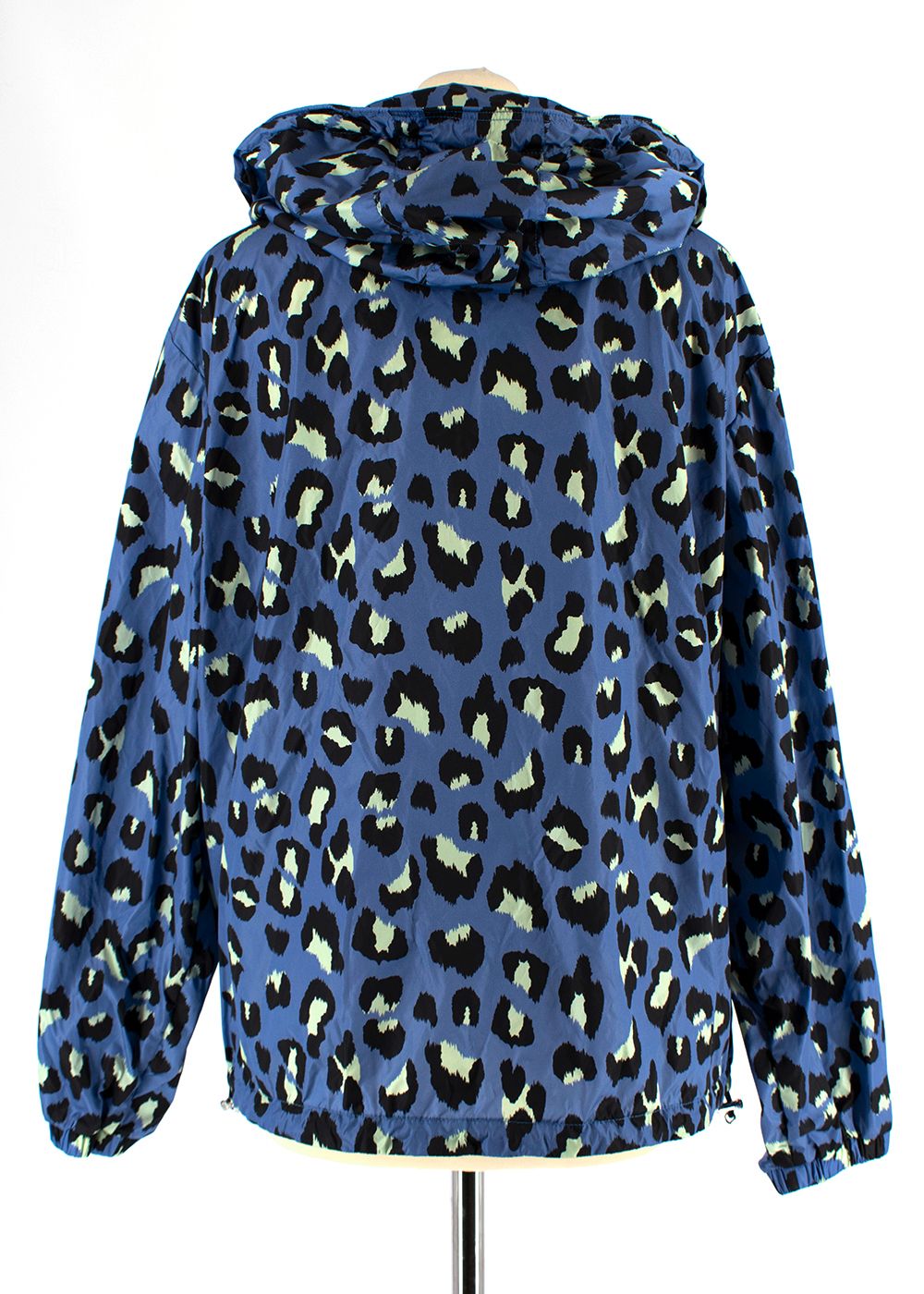 Moncler Blue Animal Print Rain Coat Size S blue green black silver nylon