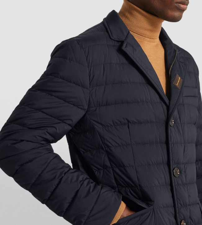 Men's MooRER  Navy Down Quilted Zayn Jacket Size M polyamide/polyurethane