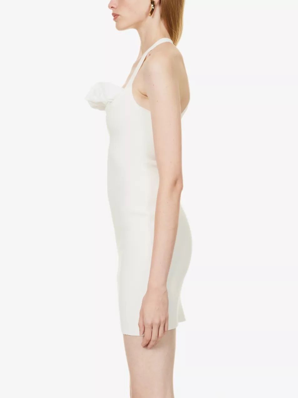 Jacquemus La Robe Maille Croissant Mini Dress Size XXS Cream viscose