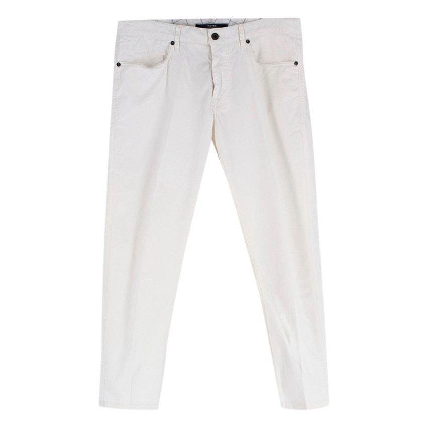 Men's Preowned Incotex White Cotton Sky Slim Fit Jeans Size XL