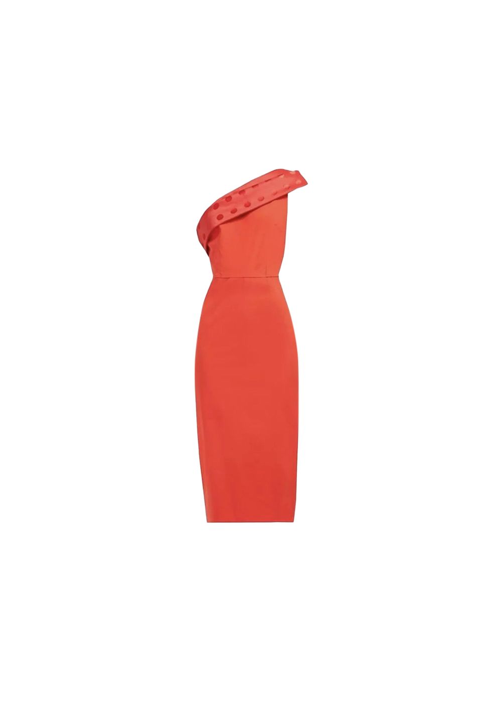 Preowned Orange silk one-shoulder Tasman dress Size M Red