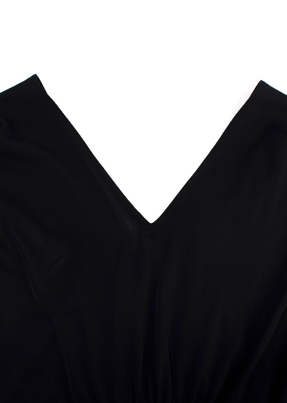 Preowned Alaia Black Crepe Ruched Blouse Size S polyester