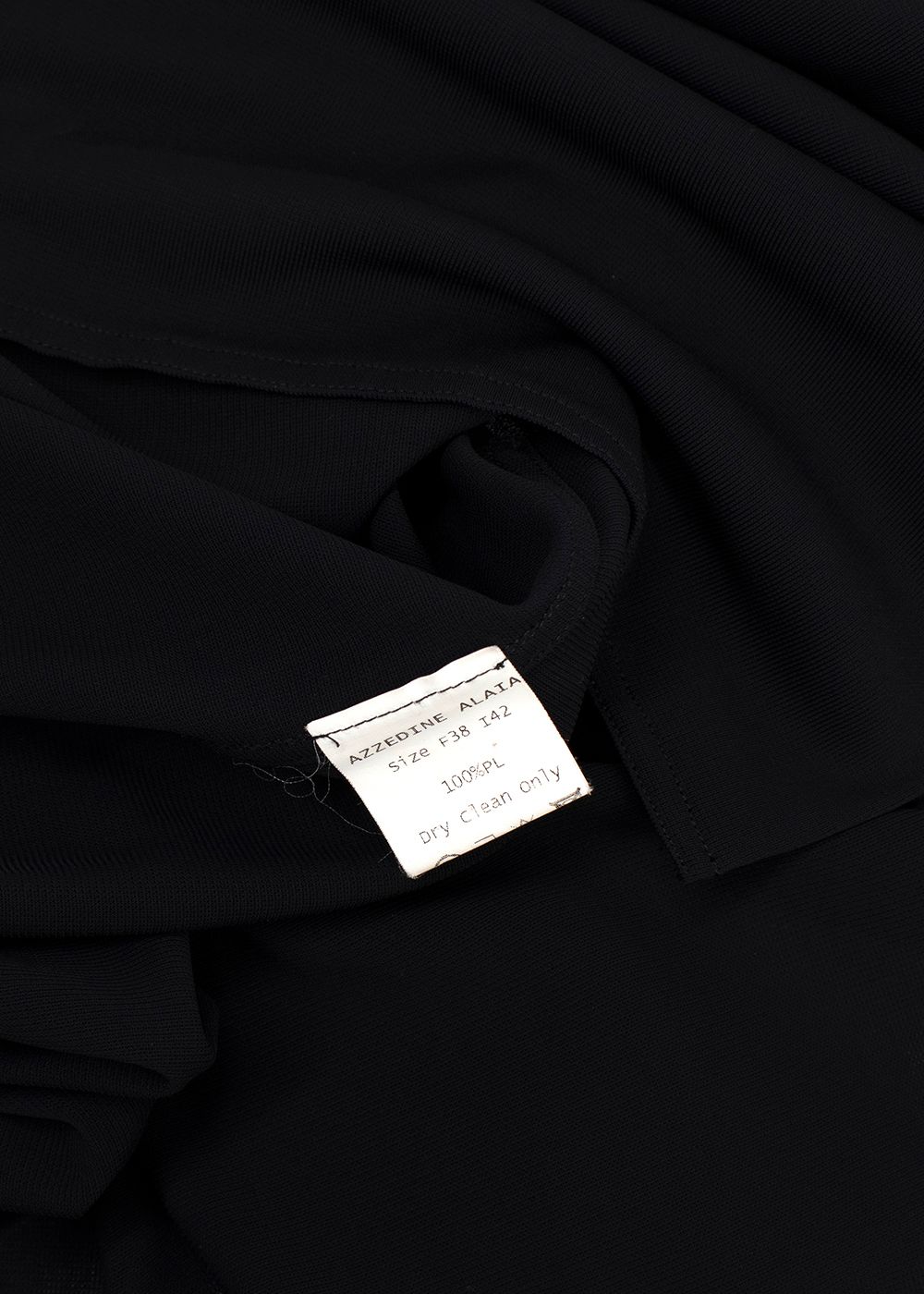 Preowned Alaia Black Crepe Ruched Blouse Size S polyester