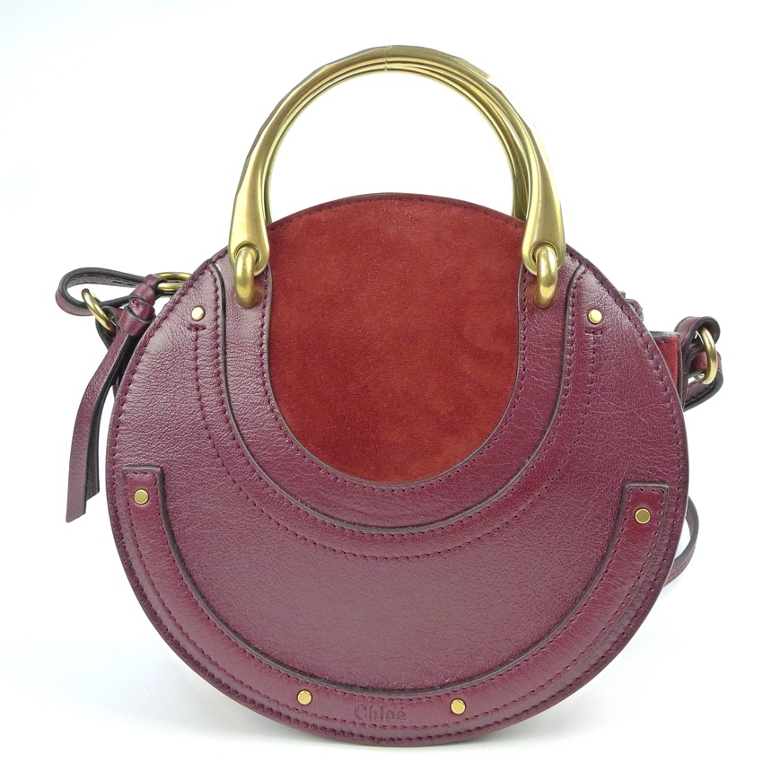 Preowned Chloe Burgundy/Red Suede  Leather Pixie Crossbody Bag Red