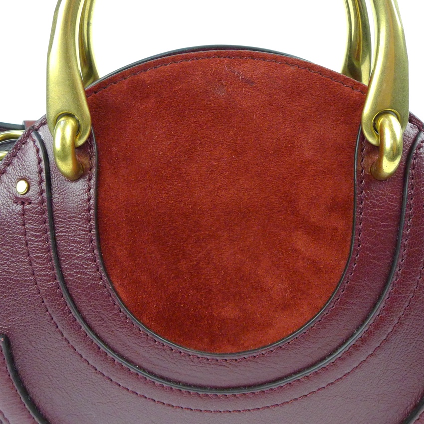 Preowned Chloe Burgundy/Red Suede  Leather Pixie Crossbody Bag Red