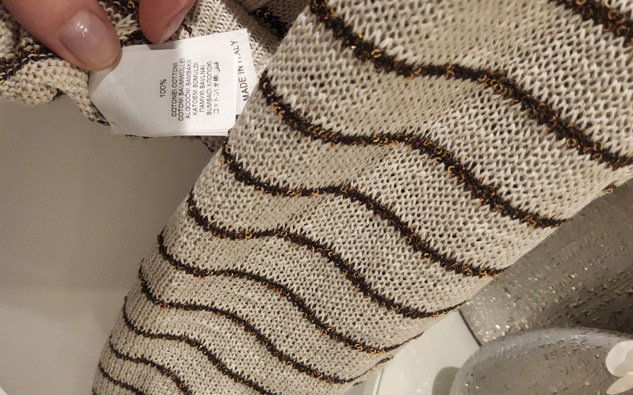 Brunello Cucinelli Sequin Embellished Jumper Size M Beige cotton