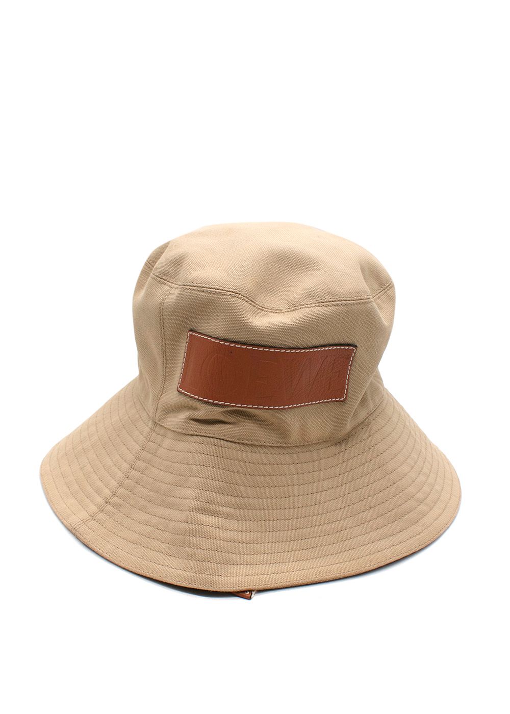 Preowned Loewe Sand Fisherman Bucket Hat cotton