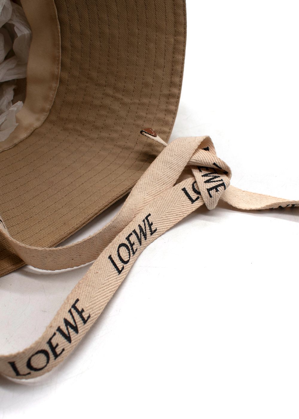 Preowned Loewe Sand Fisherman Bucket Hat cotton