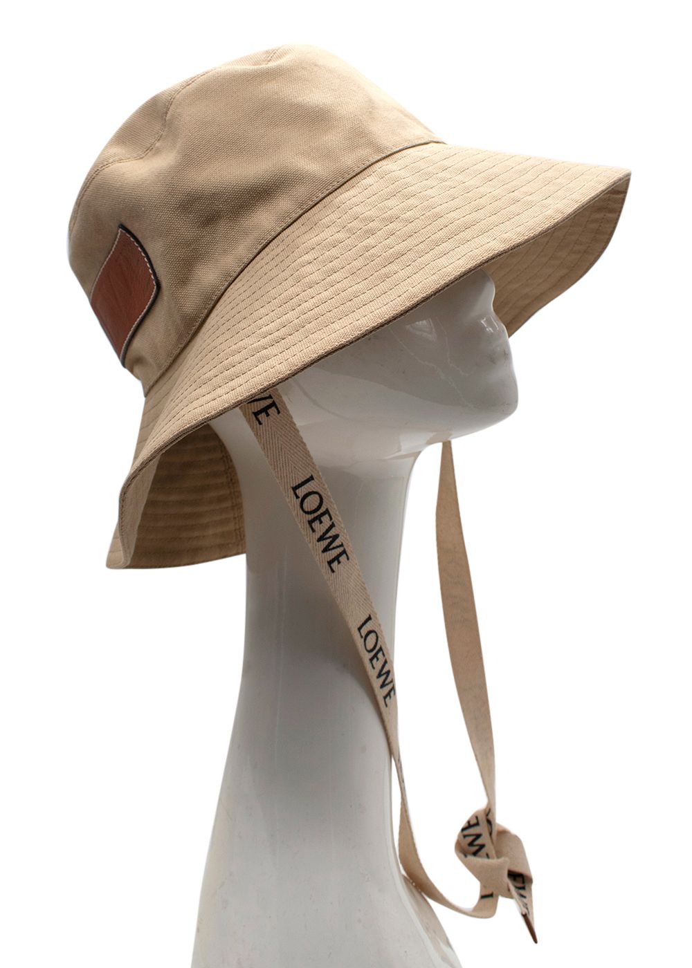 Preowned Loewe Sand Fisherman Bucket Hat cotton